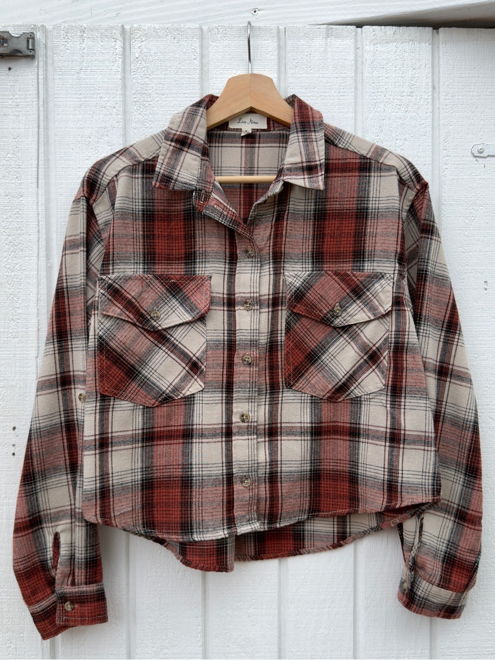 Love Notes Plaid Cropped Flannel